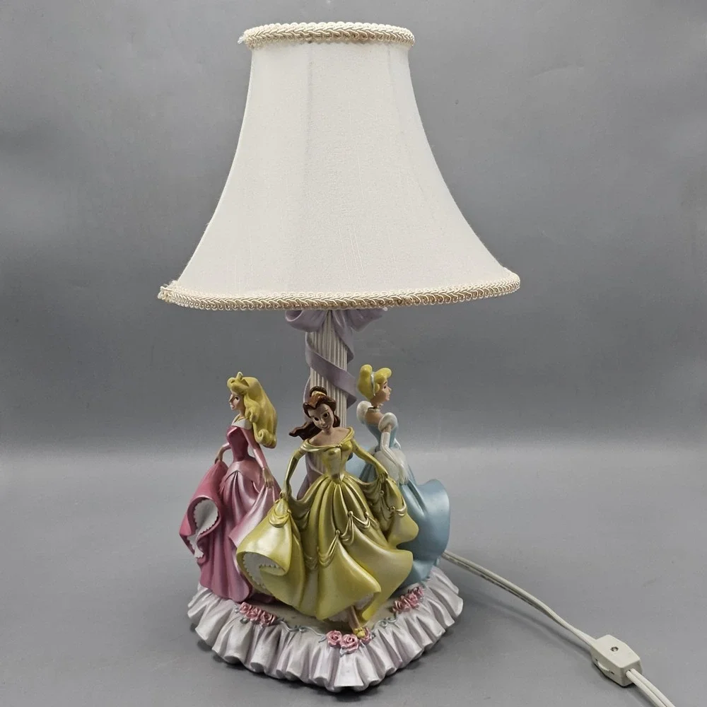 Vintage Disney Princess Lamp Belle Cinderella Sleeping Beauty 16